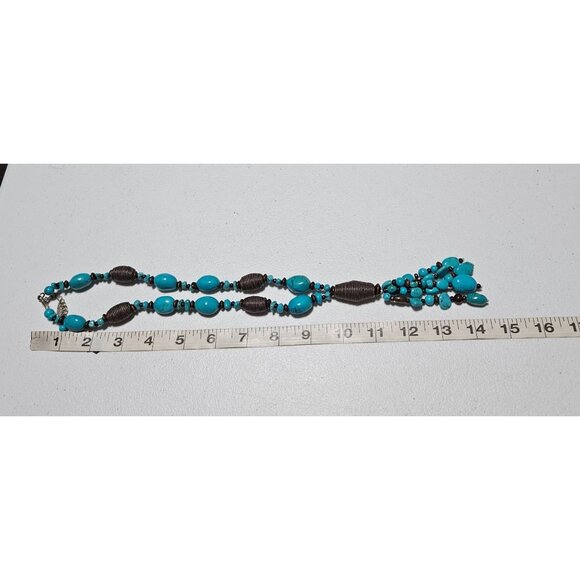 Coldwater Creek Southwest Turquoise Beaded Lariat Necklace  Fashion Jewelry - Picture 8 of 9